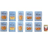 Italian Gourmet Bundle 10x Pâtes Italiennes Assorties 500g Farfalle Fusilli Rigatoni Tortiglioni Pasta Mista Blé Dur Premium Pâtes Cuisine Italienne Repas Familial Stock + Italian Gourmet Polpa