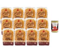 Italian Gourmet Bundle 12 x 400 g farfalle sans gluten pâtes italiennes maïs riz complet quinoa cuisson 8 min format 4,8 kg vegan certifiées + Italian Gourmet Polpa