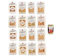 Italian Gourmet Bundle 16 x 500 g assortiment de pâtes italiennes format mixte grano italiano 8 kg penne fusilli orecchiette farfalle rigatoni et formats variés + Italian Gourmet Polpa