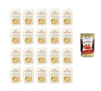 Italian Gourmet Bundle 20 x 500 g Penne Rigate N°66 Pâtes Italiennes de Blé Dur Format Familial 10 kg Cuisson 11 Minutes Texture Rugueuse pour Sauces + Italian Gourmet Polpa
