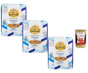 Italian Gourmet Bundle 3 x 5 kg Farine Type 00 Pizzeria Traditionnelle pour Pizza, Pâte Levée et Panification + Italian Gourmet Polpa 400 g, farine de blé tendre, fabriqué en Italie