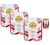 Italian Gourmet Bundle 3 x 5 kg Farine Type 00 pour Pizza et Pain Longue Fermentation + Italian Gourmet Polpa 400 g, farine de blé tendre haute force, fabriqué en Italie