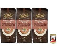 Italian Gourmet Bundle 3x Farine pour Pizza Type 1 avec germe de blé moulu sur pierre 500 g + Italian Gourmet Polpa, farine italienne pour pâte à pizza fine et croustillante, avec levure déjà dosée