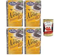 Italian Gourmet Bundle 4x Riz Noir Complet Étuvé 500g + Italian Gourmet Polpa Riz Complet Noir Grain Long Cuisson 10 Minutes Gran Nero Intégrale Format Familial 2kg