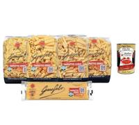 Italian Gourmet Bundle 5 x 500 g assortiment de pâtes italiennes spaghetti farfalle fusilli penne et elicoidali format 2,5 kg cuisine familiale et sauces + Italian Gourmet Polpa