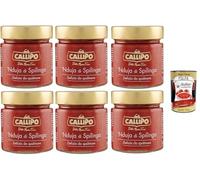 Italian Gourmet Bundle 6 x 200 g ’Nduja di Spilinga Callipo, délice calabraise à tartiner, spécialité piquante à base de viande de porc et piment, sans gluten + Italian Gourmet Polpa