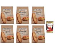 Italian Gourmet Bundle 6 x Granetti Integrali Mulino Bianco 280 g + Italian Gourmet Polpa, crostini integrali croquants, farine complète de blé, riches en fibres, snack salé, apéritif