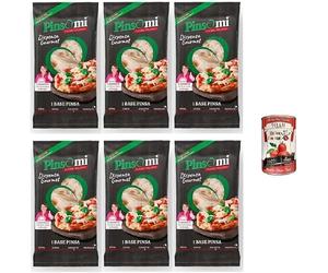 Italian Gourmet Bundle 6x Base Pinsa PinsaMi 230g (Total 1,38kg) Pinsa Romaine Prête à Garnir, Base Croustillante & Moelleuse, Cuisson Rapide au Four, Soirée Pizza Maison + Italian Gourmet Pelati