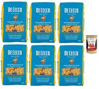 Italian Gourmet Bundle 6x Pâtes De Cecco Mezzi Ditali Lisci N°158 500g (Total 3kg) Format Soupe & Pasta e Fagioli, Cuisson Al Dente, Cuisine Italienne + Italian Gourmet Polpa