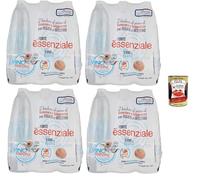 Italian Gourmet Bundle Acqua Essenziale, 24x Eau Minérale Naturelle 1L Pack Familial, eau plate italienne, bouteille pratique, hydratation quotidienne, maison/bureau, repas + Italian Gourmet polpa