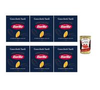 Italian Gourmet Bundle Barilla, 6 x 500 g Barilla Gnocchetti Sardi Specialità, Pâtes Italiennes Premium Pâtes Courtes Sardes Idéales Sauce Tomate, Ragù, Cuisine Méditerranéenne + Italian Gourmet Polpa