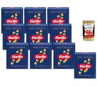 Italian Gourmet Bundle Barilla Ditali Lisci, 10x 500g Ditali Lisses N°45 Pâtes Italiennes Grano Duro Format Stock Familial Soupe Minestrone Salade de Pâtes Cuisson Rapide + Italian Gourmet Polpa