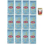 Italian Gourmet bundle, Barilla Lot 12 x 400 g Pâtes Ditalini Rigati Sans Gluten 400g (Maïs & Riz Complet) pour Soupes & Minestrone Barilla Senza Glutine, Pâtes Maïs & Riz + Italian Gourmet Polpa