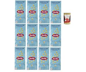 Italian Gourmet bundle, Barilla Lot 12 x 400 g Pâtes Ditalini Rigati Sans Gluten 400g (Maïs & Riz Complet) pour Soupes & Minestrone Barilla Senza Glutine, Pâtes Maïs & Riz + Italian Gourmet Polpa
