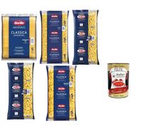 Italian Gourmet Bundle Barilla Pâtes Format Restauration 25 kg (5 x 5 kg) Spaghetti n°5, Fusilli n°98, Penne Rigate n°73, Tortiglioni n°83, Mezze Maniche Rigate n°84 + Italian Gourmet Polpa
