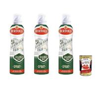 Italian Gourmet Bundle Bertolli 3 x 200 ml Huile d’Olive Extra Vierge Spray Bertolli Originale, Aérosol Cuisine Contrôle Calories, Assaisonnement Salade, Cuisson Poêle + Italian Gourmet Polpa