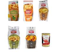 Italian Gourmet Bundle Chips assorties 5 x 130 g, assortiment de chips épaisses et croustillantes, saveurs variées, cuisson lente, lot snack apéritif 650 g + Italian Gourmet Polpa
