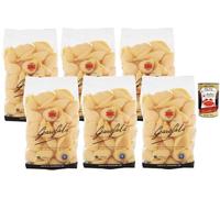 Italian Gourmet Bundle Conchiglioni 6 x 500 g, pâtes italiennes grand format type coquilles, Pasta di Gragnano IGP, semoule de blé dur, format idéal à farcir, cuisson 16 min + Italian Gourmet Polpa