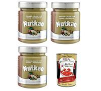 Italian Gourmet Bundle Crema cacao pistache 3 x 330 g pâte à tartiner bicolore italienne au cacao et à la pistache pot en verre format 990 g + Italian Gourmet Polpa