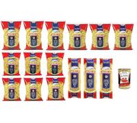 Italian Gourmet Bundle Divella Assortiment de Pâtes Italiennes 15 x 500 g (7,5 kg) Bucatini Farfalle Lumache Penne Cameroni + Italian Gourmet Polpa