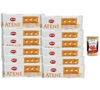 Italian Gourmet Bundle Doria Atene Biscuits 12 x 500 g + Italian Gourmet Polpa, frollini italiens à la forme unique, biscuits sucrés format familial, lot économique pour petit-déjeuner et pause