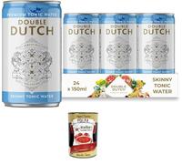 Italian Gourmet Bundle Eau Tonique Premium Skinny Tonic Water 24 x 15 oisson Gazeuse Mixer Double Dutch Faible en Sucre Format Canette Cocktail Gin Tonic Aperitif + Italian Gourmet Polpa