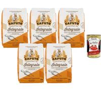 Italian Gourmet Bundle Farine Complète 5 x 1 kg + Italian Gourmet Polpa, farine de blé tendre complète avec germe et son naturellement présents, pour pain, pizza, focaccia et pâtisserie rustique