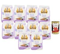 Italian Gourmet Bundle farine type 0 pour pizza et focaccia 10 x 1 kg, farine de blé tendre pour pâte à forte alvéolation, idéale pizza contemporaine, pizza et focaccia, + Italian Gourmet polpa