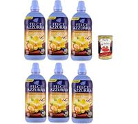 Italian Gourmet Bundle Felce azzurra 6x Assouplissant Concentré 900 ml Parfum Argan & Vanille, linge doux longue durée, fraîcheur intense, idéal machine & lavage quotidien, + Italian Gourmet Polpa