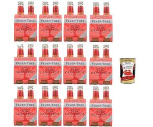 Italian Gourmet Bundle Fever Tree 48 x 200 ml Boisson Pétillante Pink Grapefruit Premium Mixer Pamplemousse Rose Bouteilles Verre Apéritif Mocktail Cocktail Fraîcheur Intense + Italian Gourmet Polpa