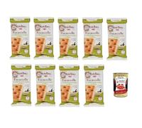 Italian Gourmet Bundle Focaccelle Mulino Bianco 9 x 198 g - Snacks italiens moelleux à l’huile d’olive, idéal apéritif, goûter, lunch box, pique-nique, en-cas salé, à partager + Italian Gourmet Polpa