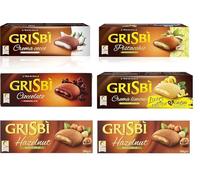 Italian Gourmet Bundle Grisbì Assortiment Biscuits fourrés 6 x 135 g (810 g) Chocolat Pistache Noisette Citron Noix de coco - Snacks gourmands à partager + Italian Gourmet Polpa