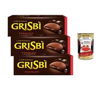 Italian Gourmet Bundle Grisbì Biscuits fourrés au chocolat 3 x 135 g (405 g) - Gâteaux italiens cœur crème cacao, snack gourmand pause café + Italian Gourmet Polpa