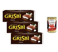 Italian Gourmet Bundle Grisbi Biscuits fourrés crème coco 3 x 135 g (405 g) - Gâteaux italiens cœur fondant noix de coco, snack gourmand pause café + Italian Gourmet Polpa