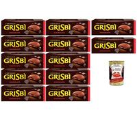Italian Gourmet Bundle - Grisbì L’Originale Cioccolato 12 x 135 g (biscuits cacao fourrés crème chocolat) maxi pack gourmand pour café & dessert + Italian Gourmet Polpa