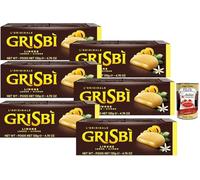 Italian Gourmet Bundle - Grisbì L’Originale Limone 6 x 135 g biscuits fourrés crème citron, snack gourmand pour pause café & dessert + Italian Gourmet Polpa