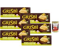 Italian Gourmet Bundle - Grisbì Senza Glutine Limone 6 x 150 g biscuits fourrés crème citron, sans gluten, goûter & dessert italien, pack famille + Italian Gourmet Polpa