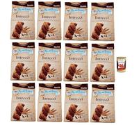 Italian Gourmet Bundle Intrecci 12 x 300 g Biscuits sablés torsadés au blé complet avec pépites de chocolat et sarrasin + Italian Gourmet Polpa, biscuits croquants pour petit-déjeuner et goûter