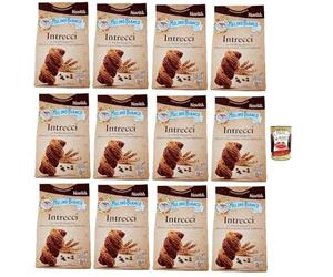 Italian Gourmet Bundle Intrecci 12 x 300 g Biscuits sablés torsadés au blé complet avec pépites de chocolat et sarrasin + Italian Gourmet Polpa, biscuits croquants pour petit-déjeuner et goûter