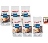 Italian Gourmet Bundle - Kimbo Espresso Classico Café Grains 6 x 1 kg, Café Italien Torréfié à Naples, Intensité Forte 11/13, Crème Onctueuse, Arômes Chocolat + Italian Gourmet Polpa