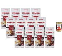 Italian Gourmet Bundle - Kimbo Macinato Fresco café moulu 12 x 250 g (3 kg), torréfaction foncée, intensité 11/13, mouture moka, goût napolitain intense + Italian Gourmet Polpa