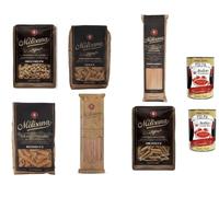 Italian Gourmet Bundle La Molisana, Pâtes Italiennes 6x500 g Assortiment (Penne Rigate, Fusilli, Farfalle, Maccheroni, Linguine, Spaghetti) Pâtes Sèches Blé Riches en Fibres + 2x Italian Gourmet Polpa