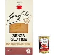 Italian Gourmet Bundle Lasagnes Sans Gluten 3 x 250 g, 750 g, Feuilles de Lasagne au Maïs, Riz Complet et Quinoa, Pâtes Italiennes Sans Gluten, Idéales pour Lasagnes Maison + Italian Gourmet Polpa