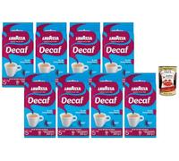 Italian Gourmet Bundle - Lavazza Decaf café moulu décaféiné 8 x 250 g (2 kg), méthode naturelle, intensité 5/10, mouture moka, espresso & cafetière italienne, goût riche + Italian Gourmet Polpa