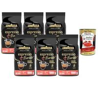 Italian Gourmet Bundle - Lavazza Espresso Barista Gran Crema Café en Grains Intensité 7/10, Torréfaction Lente, Pack 6 x 1 kg (6 kg) + Italian Gourmet Polpa
