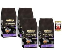 Italian Gourmet Bundle - Lavazza Espresso Barista Intenso café en grains 4 x 1 kg (4 kg), intensité 9/10, crema dense, idéal espresso broyeur, cappuccino & latte + Italian Gourmet Polpa
