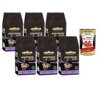 Italian Gourmet Bundle Lavazza Espresso Barista Intenso grains de café 6x1kg (6kg) intensité 9/10 - pour espresso, cappuccino, latte, crema riche + Italian Gourmet Polpa