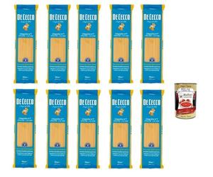 Italian Gourmet Bundle Linguine N°7 10 x 500 g, pâtes italiennes de semoule de blé dur, format familial 5 kg, séchage lent, cuisson 12 min, idéal sauces fruits de mer pesto ail huile