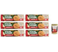 Italian Gourmet Bundle Lot de 6 biscuits croustillants de 250 g avec fruits + pulpe italienne Gourmet gratuite - Biscuits à l'avoine, biscuits entiers, biscuits au petit-déjeuner, collations, biscuits