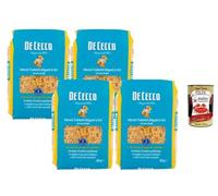 Italian Gourmet Bundle Mezzi Tubetti Rigati n°65 4 x 500 g pâtes italiennes de blé dur, format court pour soupes, pasta e fagioli, recettes au four et sauces, cuisson 12 min + Italian gourmet polpa